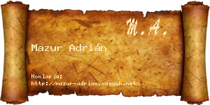 Mazur Adrián névjegykártya